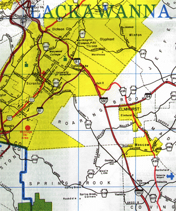 (Map of Lackawanna County)