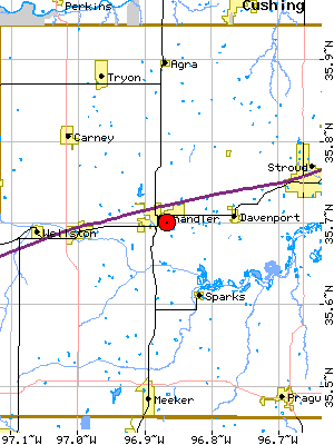 Lincoln County Oklahoma Map